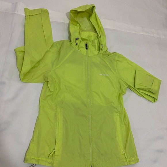 Columbia Size M Womens Light Green Omni-Shield Hooded Windbreaker Jacket - Picture 1 of 16
